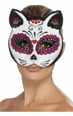 Smiffys Sugar Skull Cat Eye Facepiece