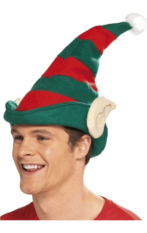 Smiffys Striped Elf Hat And Ears Accessory 3 Smiffys Striped Elf Hat And Ears Accessory