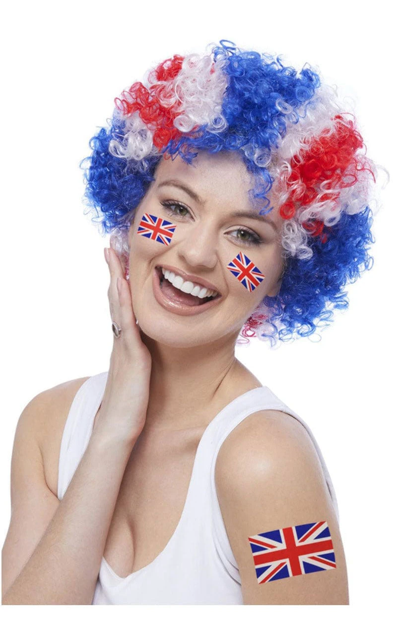 GENERIC Unisex Union Jack Afro Wig 3 GENERIC Unisex Union Jack Afro Wig