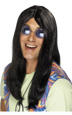 Smiffys Black 60s Hippie Wig