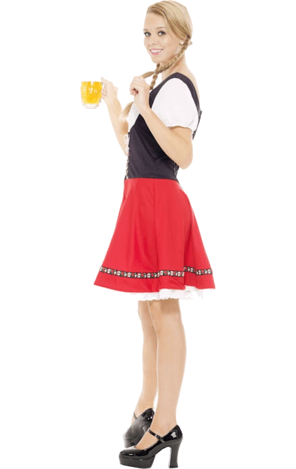 Womens Red Oktoberfest Bavarian Costume 4 Womens Red Oktoberfest Bavarian Costume - Image 2