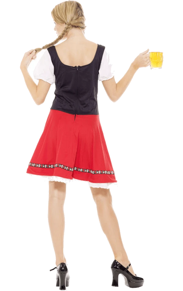 Womens Red Oktoberfest Bavarian Costume 5 Womens Red Oktoberfest Bavarian Costume - Image 3