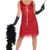 Adult 1920s Red Flapper Costume -Cosplay Accessories Store 00012638p