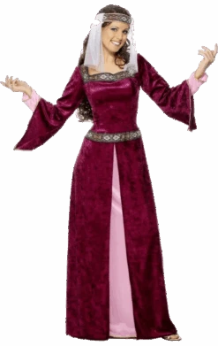 Smiffys Womens Purple Maid Marion Costume