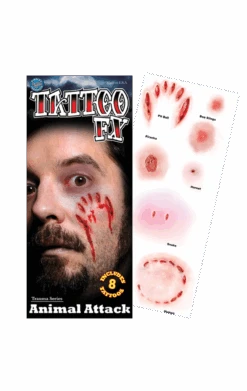 Animal Attack Gorywood Temporary Tattoos