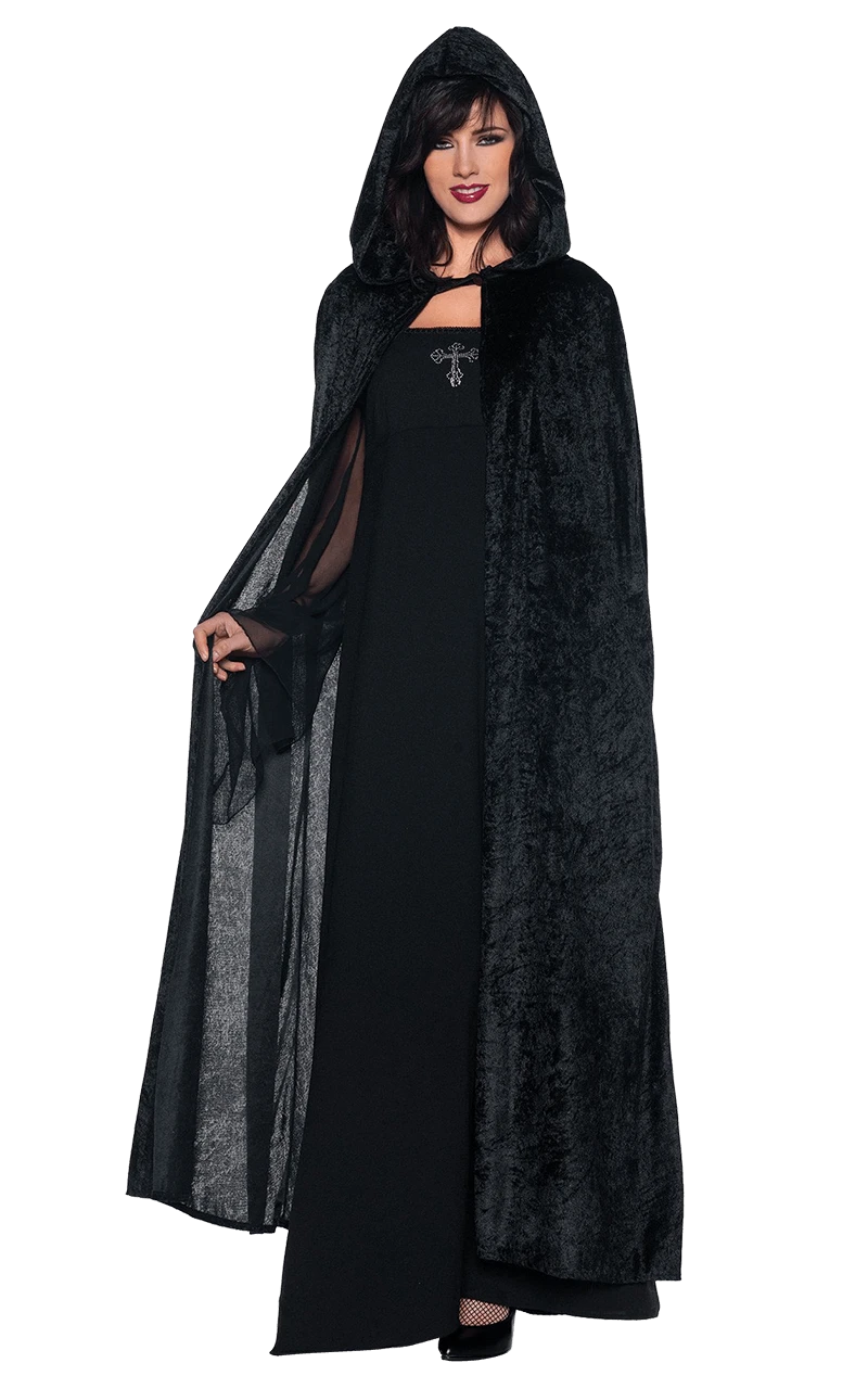 Black Hooded Cloak Accessory 3 Black Hooded Cloak Accessory