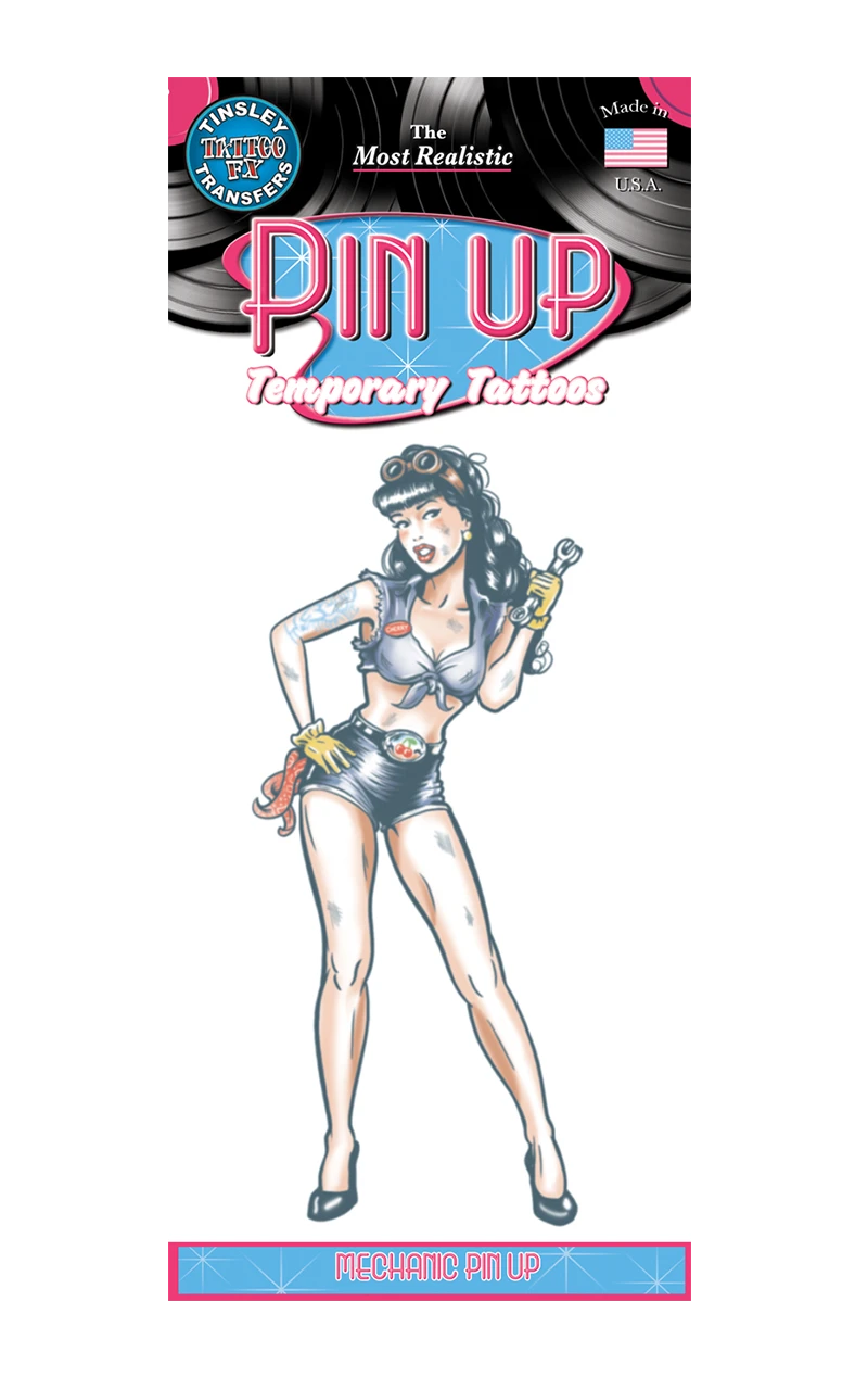 Mechanic Pin Up Tattoo Transfer 3 Mechanic Pin Up Tattoo Transfer