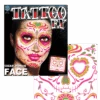 Floral Sugar Skull Tattoo Transfer -Cosplay Accessories Store 00040686p