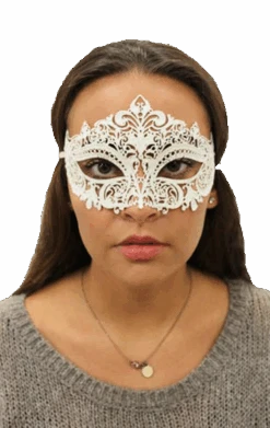 GENERIC White Metal Masquerade Facepiece