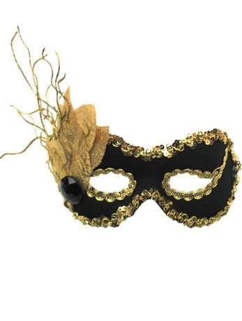 GENERIC Black And Gold Masquerade Facepiece 3 GENERIC Black And Gold Masquerade Facepiece