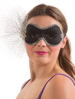 GENERIC Black And Silver Masquerade Facepiece