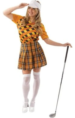 Orange And Black Female Golfer Costume