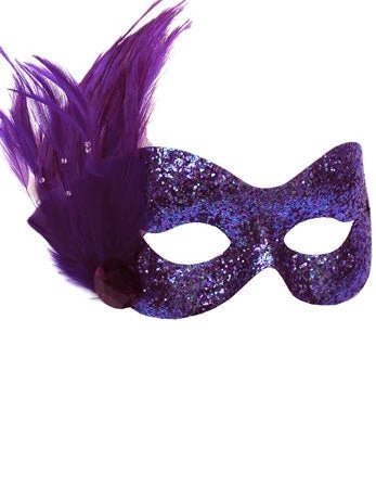 GENERIC Purple Glitter Masquerade Facepiece 3 GENERIC Purple Glitter Masquerade Facepiece